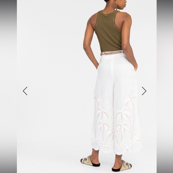 ZIMMERMAN Lyre embroidered cropped trousers- Size 1 - Picture 4 of 10